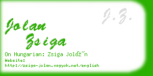 jolan zsiga business card